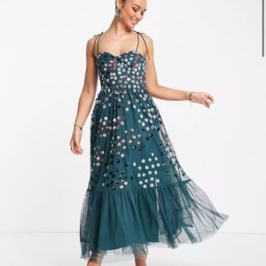 ASOS dark green maxi dress